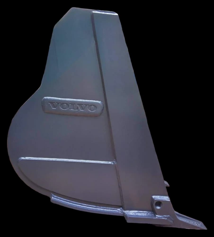 Bucket excavator heavy duty hitam, tampak samping